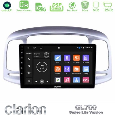 Clarion GL700 Lite Series 8Core Android11 6+128GB Hyundai Accent 2006-2011 Navigation Multimedia Tablet 9