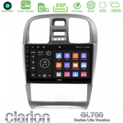 Clarion GL700 Lite Series 8Core Android11 6+128GB Hyundai Sonata 2001-2005 Navigation Multimedia Tablet 9