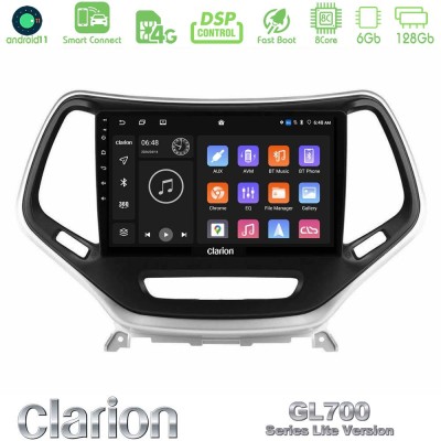 Clarion GL700 Lite Series 8Core Android11 6+128GB Jeep Cherokee 2014-2019 Navigation Multimedia Tablet 9