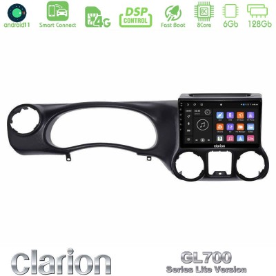 Clarion GL700 Lite Series 8Core Android11 6+128GB Jeep Wrangler 2011-2014 Navigation Multimedia Tablet 10