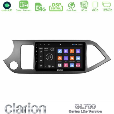 Clarion GL700 Lite Series 8Core Android11 6+128GB Kia Picanto Navigation Multimedia Tablet 9