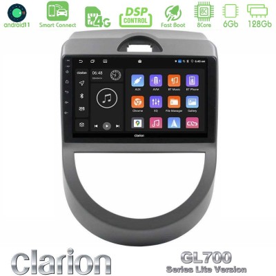 Clarion GL700 Lite Series 8Core Android11 6+128GB Kia Soul 2009-2011 Navigation Multimedia Tablet 9