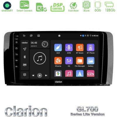 Clarion GL700 Lite Series 8Core Android11 6+128GB Mercedes R Class Navigation Multimedia Tablet 9