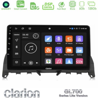 Clarion GL700 Lite Series 8Core Android11 6+128GB Mercedes C-Class W204 2008-2011 Navigation Multimedia Tablet 9
