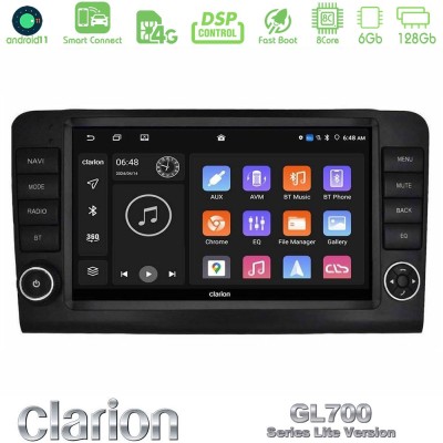 Clarion GL700 Lite Series 8Core Android11 6+128GB Mercedes ML/GL Class W164 2006-2011 Navigation Multimedia Tablet 9