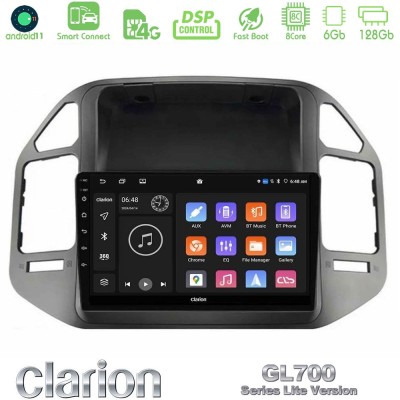 Clarion GL700 Lite Series 8Core Android11 6+128GB Mitsubishi Pajero 2002-2006 Navigation Multimedia Tablet 9