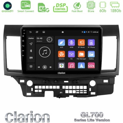 Clarion GL700 Lite Series 8Core Android11 6+128GB Mitsubishi Lancer 2008 – 2015 Navigation Multimedia Tablet 10