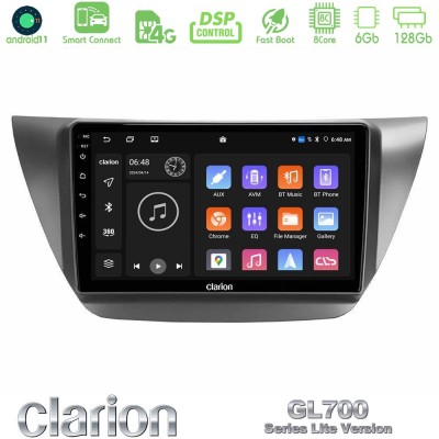 Clarion GL700 Lite Series 8Core Android11 6+128GB Mitsubishi Lancer 2004 – 2008 Navigation Multimedia Tablet 9