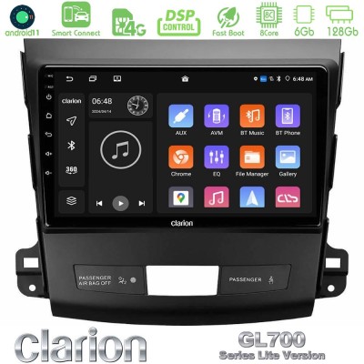 Clarion GL700 Lite Series 8Core Android11 6+128GB Mitsubishi Outlander/Citroen C-Crosser/Peugeot 4007 Navigation Multimedia Tablet 9