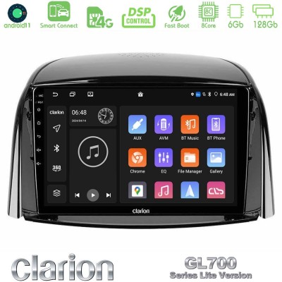 Clarion GL700 Lite Series 8Core Android11 6+128GB Renault Koleos 2007-2015 Navigation Multimedia Tablet 9