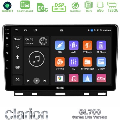 Clarion GL700 Lite Series 8Core Android11 6+128GB Renault Clio 5 2020-2025 Navigation Multimedia Tablet 9
