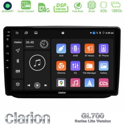 Clarion GL700 Lite Series 8Core Android11 6+128GB Skoda Fabia 2007-2014 Navigation Multimedia Tablet 10