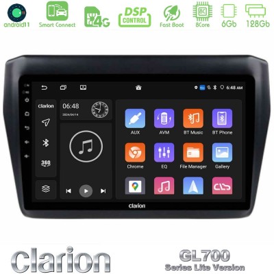 Clarion GL700 Lite Series 8Core Android11 6+128GB Suzuki Swift 2017-2023 Navigation Multimedia Tablet 9