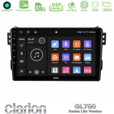 Clarion GL700 Lite Series 8Core Android11 6+128GB Suzuki Splash & Opel Agila 2008-2014 Navigation Multimedia Tablet 9