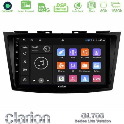 Clarion GL700 Lite Series 8Core Android11 6+128GB Suzuki Swift 2011-2016 Navigation Multimedia Tablet 9