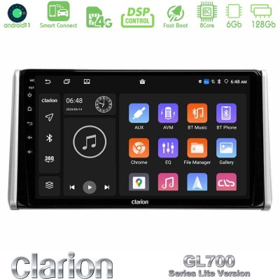 Clarion GL700 Lite Series 8Core Android11 6+128GB Toyota RAV4 2019-2023 Navigation Multimedia Tablet 10