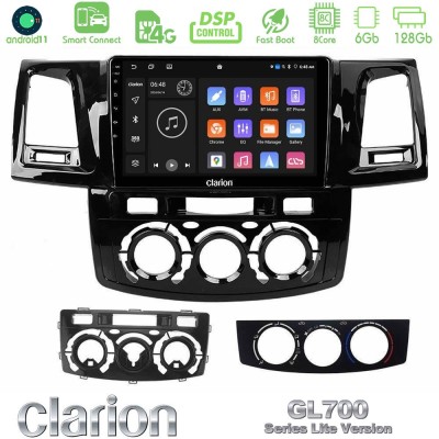 Clarion GL700 Lite Series 8Core Android11 6+128GB Toyota Hilux 2007-2011 Navigation Multimedia Tablet 9