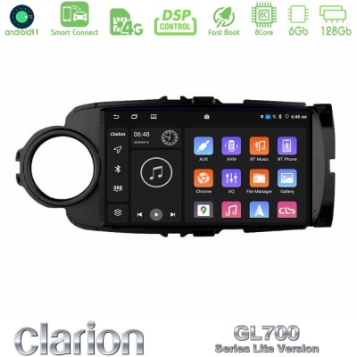Clarion GL700 Lite Series 8Core Android11 6+128GB Toyota Yaris Navigation Multimedia Tablet 9