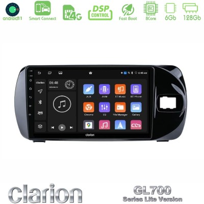 Clarion GL700 Lite Series 8Core Android11 6+128GB Toyota Yaris (Vitz) 2015-2020 RHD Navigation Multimedia Tablet 9