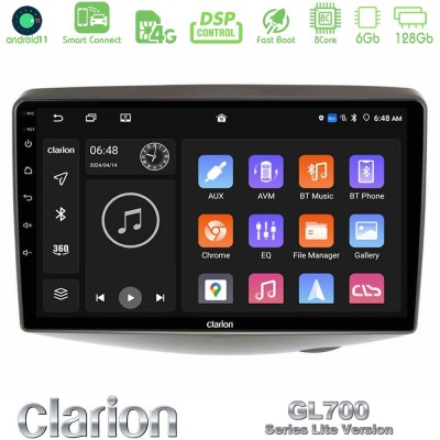 Clarion GL700 Lite Series 8Core Android11 6+128GB Toyota Yaris 1999 - 2006 Navigation Multimedia Tablet 9