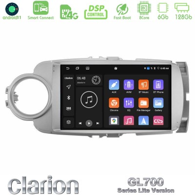 Clarion GL700 Lite Series 8Core Android11 6+128GB Toyota Yaris Navigation Multimedia Tablet 9