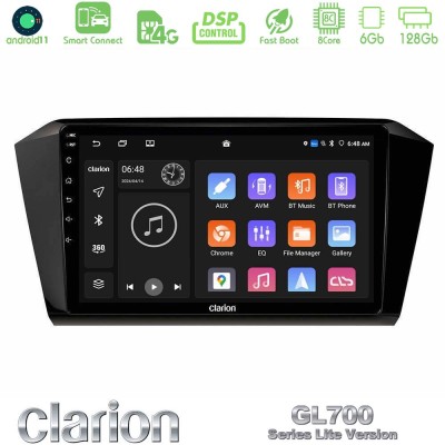 Clarion GL700 Lite Series 8Core Android11 6+128GB VW Passat Navigation Multimedia Tablet 10