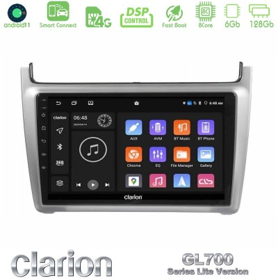 Clarion GL700 Lite Series 8Core Android11 6+128GB Vw Polo 2014-2017 Navigation Multimedia Tablet 9
