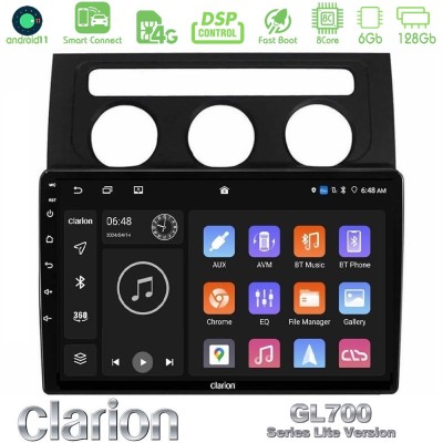 Clarion GL700 Lite Series 8Core Android11 6+128GB VW Touran 2003-2011 Navigation Multimedia Tablet 10