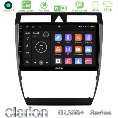 Clarion GL300+ Series 4Core Android11 4+64GB  Audi A6 (C5) 1997-2004 Navigation Multimedia Tablet 9