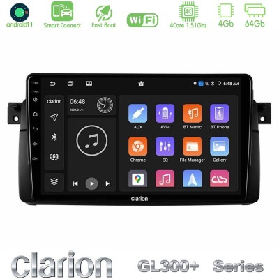 Clarion GL300+ Series 4Core Android11 4+64GB  BMW E46 Navigation Multimedia Tablet 9