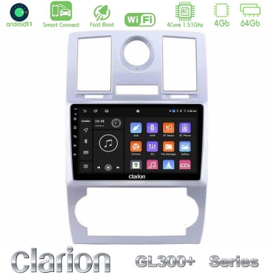 Clarion GL300+ Series 4Core Android11 4+64GB  Chrysler 300C Navigation Multimedia Tablet 9