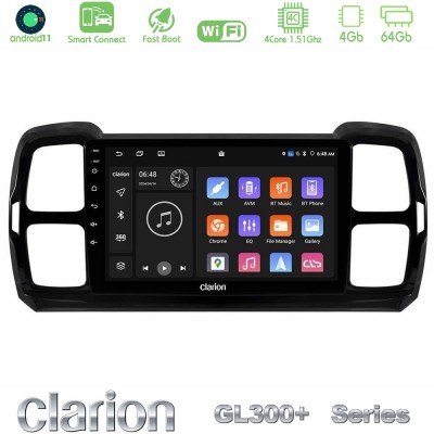 Clarion GL300+ Series 4Core Android11 4+64GB  Citroen DS5 Aircross 2017-2021 Navigation Multimedia Tablet 9