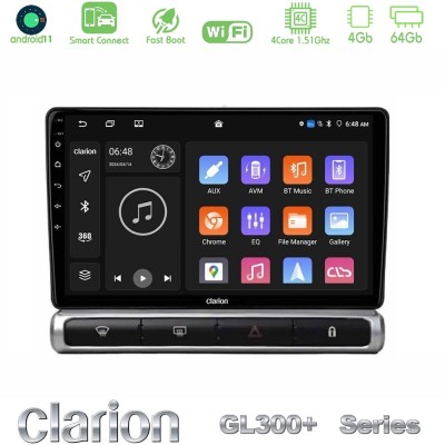 Clarion GL300+ Series 4Core Android11 4+64GB  Citroen C3 2016-> Navigation Multimedia Tablet 9