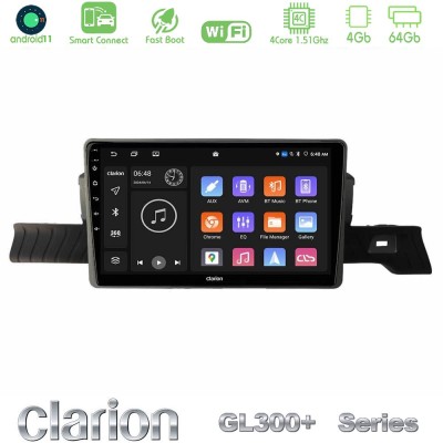 Clarion GL300+ Series 4Core Android11 4+64GB Citroen C3 You 2025-> Navigation Multimedia Tablet 9