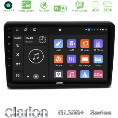 Clarion GL300+ Series 4Core Android11 4+64GB  Citroen C5 2008-2019 Navigation Multimedia Tablet 10