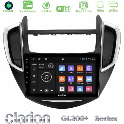 Clarion GL300+ Series 4Core Android11 4+64GB  Chevrolet Trax 2013-2020 Navigation Multimedia Tablet 9