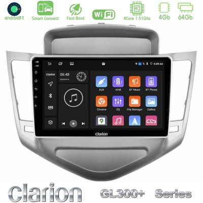 Clarion GL300+ Series 4Core Android11 4+64GB  Chevrolet Cruze 2009-2012 Navigation Multimedia Tablet 9