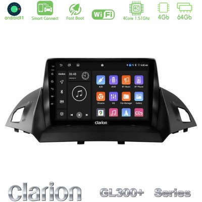 Clarion GL300+ Series 4Core Android11 4+64GB  Ford C-Max/Kuga Navigation Multimedia Tablet 9