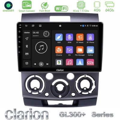 Clarion GL300+ Series 4Core Android11 4+64GB  Ford Ranger/Mazda BT50 Navigation Multimedia Tablet 9