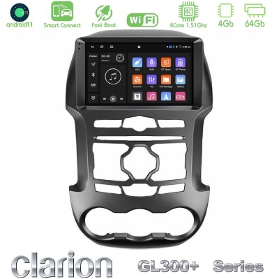 Clarion GL300+ Series 4Core Android11 4+64GB  Ford Ranger 2012-2016 Navigation Multimedia Tablet 9
