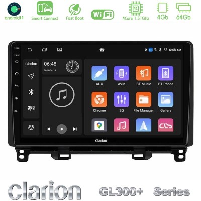 Clarion GL300+ Series 4Core Android11 4+64GB  Honda Jazz 2021-2025 Navigation Multimedia Tablet 9