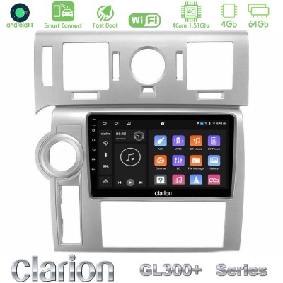 Clarion GL300+ Series 4Core Android11 4+64GB  Hummer H2 2008-2009 Navigation Multimedia Tablet 9