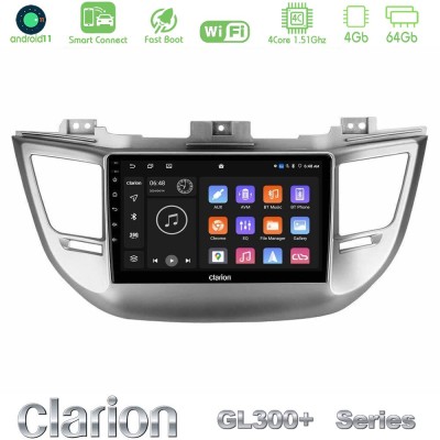 Clarion GL300+ Series 4Core Android11 4+64GB  Hyundai Tucson 2015-2018 Navigation Multimedia Tablet 9
