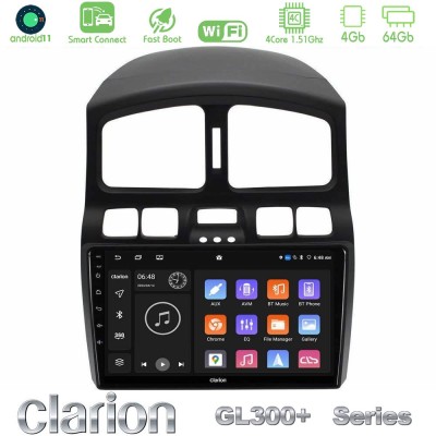 Clarion GL300+ Series 4Core Android11 4+64GB Hyundai Santa Fe 2000-2006 Navigation Multimedia Tablet 9