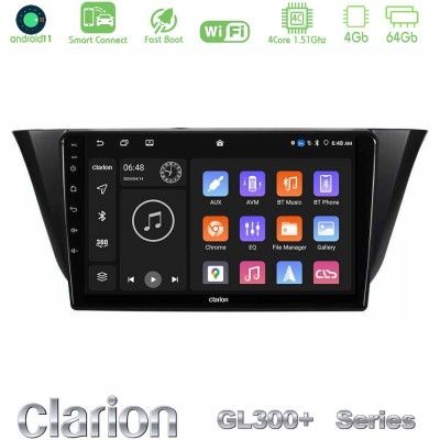 Clarion GL300+ Series 4Core Android11 4+64GB Iveco Daily 2014-2025 Navigation Multimedia Tablet 9