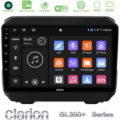 Clarion GL300+ Series 4Core Android11 4+64GB  Jeep Wrangler 2018-> Navigation Multimedia Tablet 9
