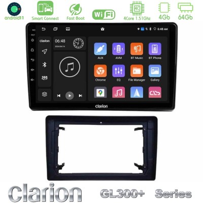 Clarion GL300+ Series 4Core Android11 4+64GB  Chrysler / Dodge / Jeep Navigation Multimedia Tablet 10