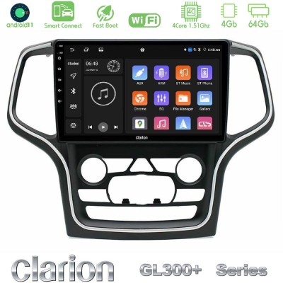 Clarion GL300+ Series 4Core Android11 4+64GB Jeep Grand Cherokee 2014-2020 Navigation Multimedia Tablet 10