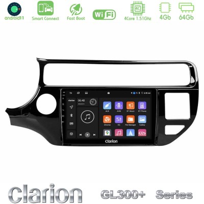 Clarion GL300+ Series 4Core Android11 4+64GB  Kia Rio 2015-2017 Navigation Multimedia Tablet 9