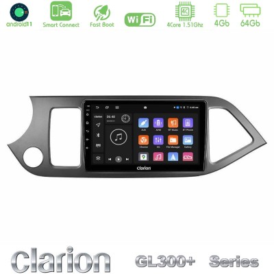 Clarion GL300+ Series 4Core Android11 4+64GB  Kia Picanto Navigation Multimedia Tablet 9